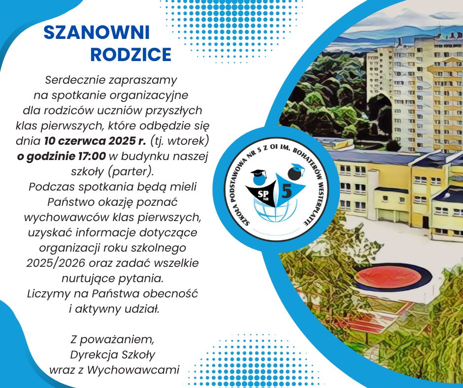 Zaproszenie dla rodziców przyszłych klas pierwszych